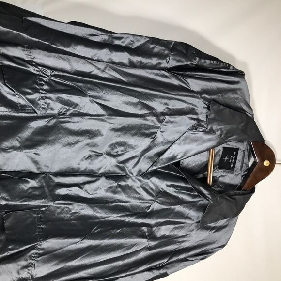 ULI SCHNEIDER Women Blazer Jacket Size 10 Silver 100% Silk - Picture 2 of 9